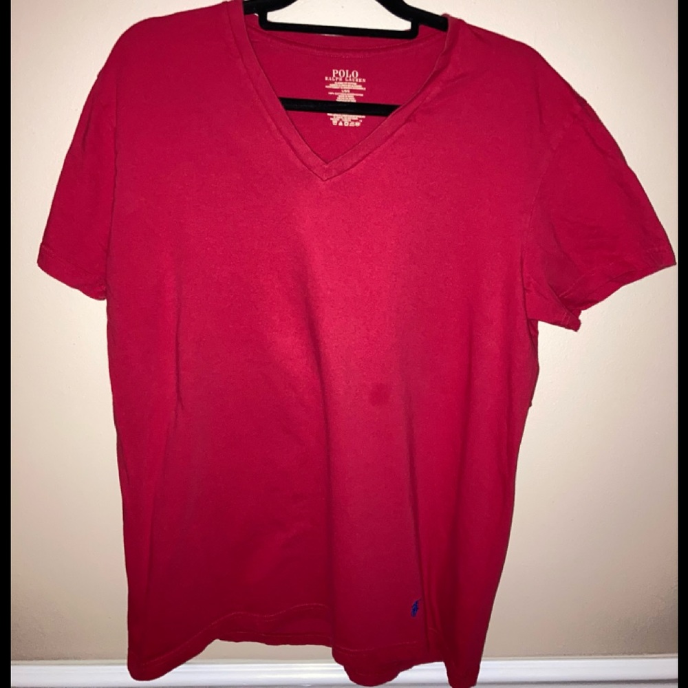 Polo Vneck red tshirt s/s